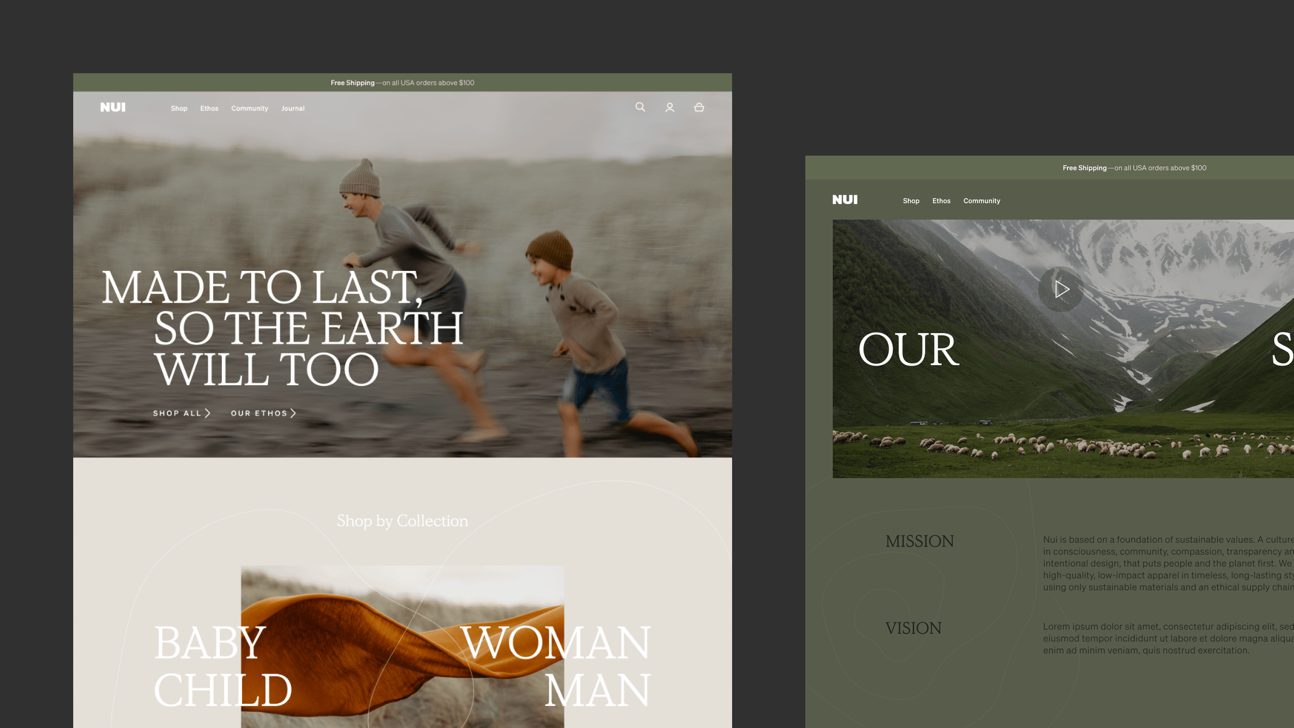 Nui website screenshot