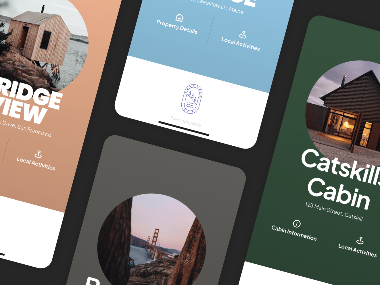 Iphone screens showing the Folio app.